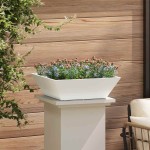 vidaXL Ghiveci de Grădină 5 pcs Alb 50 x 50 x 15 cm Oțel