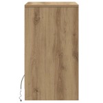 vidaXL Noptieră LED cu sertar 2 pcs stejar artizanal 38 x 34 x 61 cm