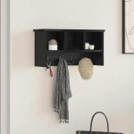 vidaXL Răcător de paltoane montat pe perete cu raft Stejar negru vidaXL Răcător de paltoane montat pe perete cu raft Stejar negru