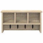 vidaXL Răcător de paltoane montat pe perete cu raft Stejar sonoma vidaXL Răcător de paltoane montat pe perete cu raft Stejar sonoma