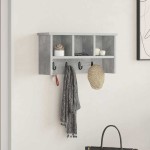 vidaXL Răcător de paltoane montat pe perete Gri beton 50 x 16 x 26 cm vidaXL Răcător de paltoane montat pe perete Gri beton 50 x 16 x 26 cm