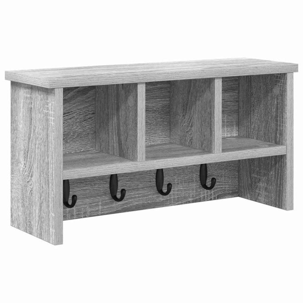 vidaXL Răcător de paltoane montat pe perete sonoma gri 50 x 16 x 26 cm