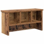 vidaXL Răcător de paltoane montat pe perete Lemn vechi 50 x 16 x 26 cm vidaXL Răcător de paltoane montat pe perete Lemn vechi 50 x 16 x 26 cm