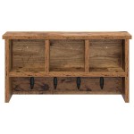 vidaXL Răcător de paltoane montat pe perete Lemn vechi 50 x 16 x 26 cm vidaXL Răcător de paltoane montat pe perete Lemn vechi 50 x 16 x 26 cm