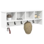 vidaXL Răcător de paltoane montat pe perete Alb 75 x 16 x 26 cm vidaXL Răcător de paltoane montat pe perete Alb 75 x 16 x 26 cm