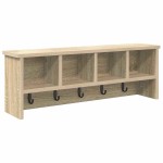 vidaXL Răcător de paltoane montat pe perete cu raft Stejar sonoma vidaXL Răcător de paltoane montat pe perete cu raft Stejar sonoma