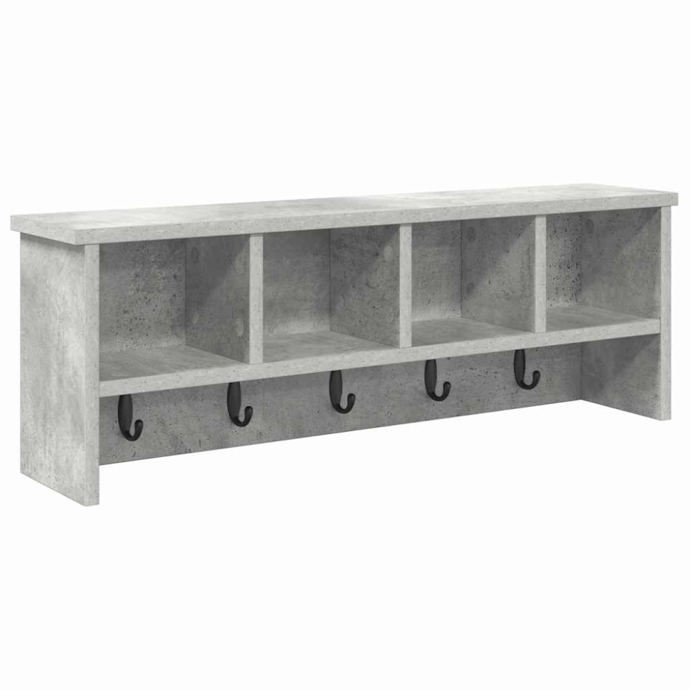 vidaXL Răcător de paltoane montat pe perete Gri beton 75 x 16 x 26 cm