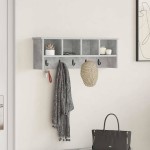vidaXL Răcător de paltoane montat pe perete Gri beton 75 x 16 x 26 cm vidaXL Răcător de paltoane montat pe perete Gri beton 75 x 16 x 26 cm