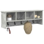 vidaXL Răcător de paltoane montat pe perete Gri beton 75 x 16 x 26 cm vidaXL Răcător de paltoane montat pe perete Gri beton 75 x 16 x 26 cm