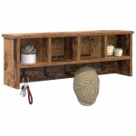 vidaXL Răcător de paltoane montat pe perete Lemn vechi 75 x 16 x 26 cm vidaXL Răcător de paltoane montat pe perete Lemn vechi 75 x 16 x 26 cm