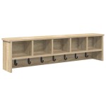 vidaXL Răcător de paltoane montat pe perete cu raft Stejar sonoma vidaXL Răcător de paltoane montat pe perete cu raft Stejar sonoma