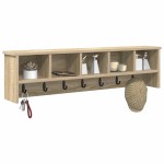 vidaXL Răcător de paltoane montat pe perete cu raft Stejar sonoma vidaXL Răcător de paltoane montat pe perete cu raft Stejar sonoma