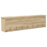 vidaXL Răcător de paltoane montat pe perete cu raft Stejar sonoma vidaXL Răcător de paltoane montat pe perete cu raft Stejar sonoma