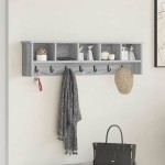 vidaXL Răcător de paltoane montat pe perete cu raft sonoma gri vidaXL Răcător de paltoane montat pe perete cu raft sonoma gri