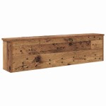 vidaXL Răcător de paltoane montat pe perete cu raft Lemn vechi vidaXL Răcător de paltoane montat pe perete cu raft Lemn vechi