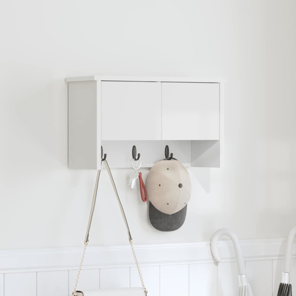 vidaXL Răcător de paltoane montat pe perete cu ușă Alb 50 x 20 x 30 cm