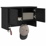 vidaXL Răcător de paltoane montat pe perete cu raft Stejar negru vidaXL Răcător de paltoane montat pe perete cu raft Stejar negru