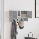 vidaXL Răcător de paltoane montat pe perete Gri beton 50 x 20 x 30 cm vidaXL Răcător de paltoane montat pe perete Gri beton 50 x 20 x 30 cm