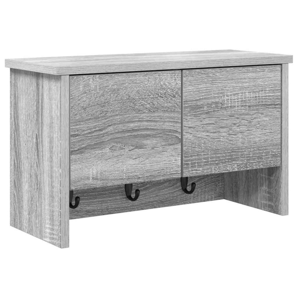 vidaXL Răcător de paltoane montat pe perete sonoma gri 50 x 20 x 30 cm