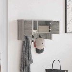 vidaXL Răcător de paltoane montat pe perete sonoma gri 50 x 20 x 30 cm vidaXL Răcător de paltoane montat pe perete sonoma gri 50 x 20 x 30 cm