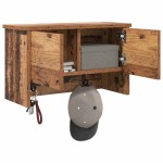 vidaXL Răcător de paltoane montat pe perete Lemn vechi 50 x 20 x 30 cm vidaXL Răcător de paltoane montat pe perete Lemn vechi 50 x 20 x 30 cm