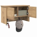 vidaXL Răcător de paltoane montat pe perete cu raft stejar artizanal