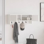 vidaXL Răcător de paltoane montat pe perete cu ușă Alb 80 x 20 x 30 cm vidaXL Răcător de paltoane montat pe perete cu ușă Alb 80 x 20 x 30 cm