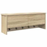 vidaXL Răcător de paltoane montat pe perete cu raft Stejar sonoma vidaXL Răcător de paltoane montat pe perete cu raft Stejar sonoma
