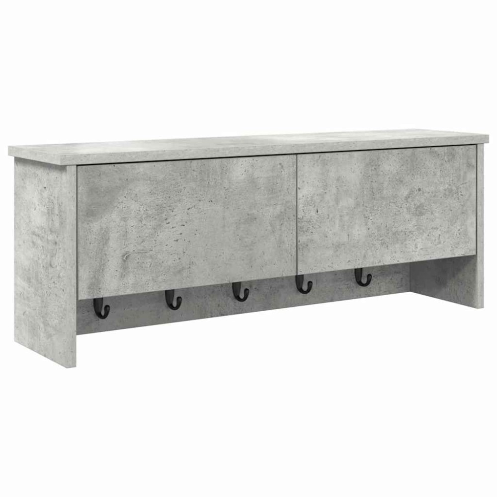 vidaXL Răcător de paltoane montat pe perete Gri beton 80 x 20 x 30 cm