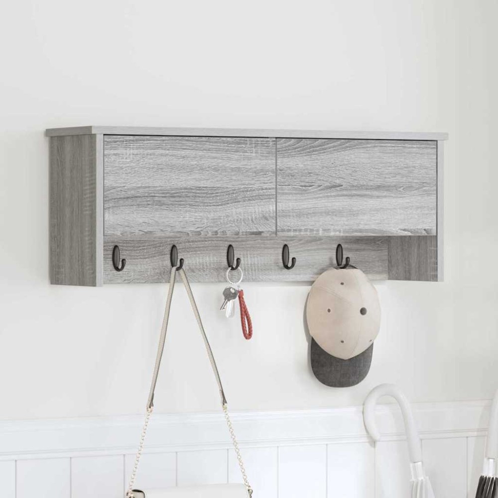 vidaXL Răcător de paltoane montat pe perete sonoma gri 80 x 20 x 30 cm