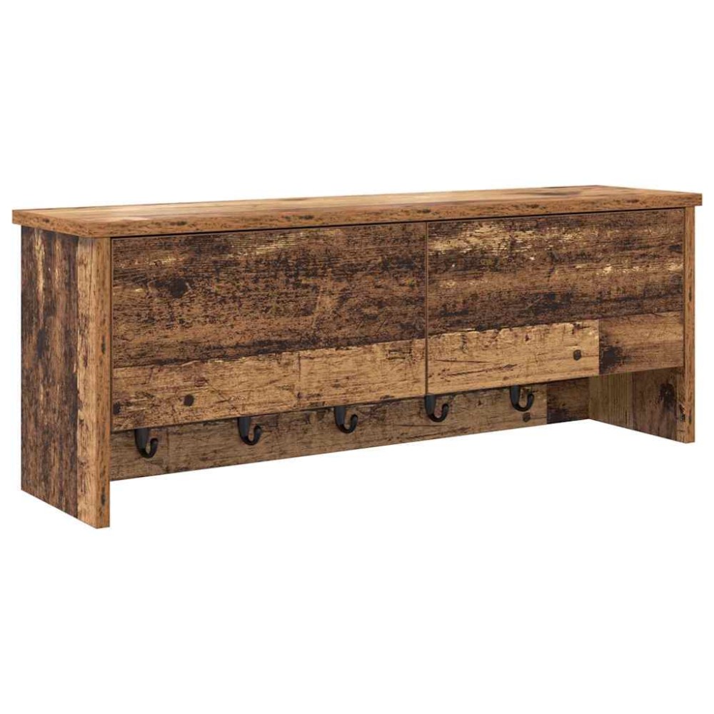 vidaXL Răcător de paltoane montat pe perete Lemn vechi 80 x 20 x 30 cm
