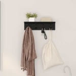 vidaXL Răcător de paltoane montat pe perete cu raft Stejar negru vidaXL Răcător de paltoane montat pe perete cu raft Stejar negru