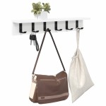 vidaXL Răcător de paltoane montat pe perete Alb 60 x 10.5 x 10.5 cm