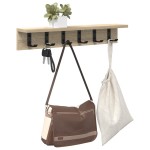 vidaXL Răcător de paltoane montat pe perete cu raft Stejar sonoma vidaXL Răcător de paltoane montat pe perete cu raft Stejar sonoma