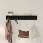 vidaXL Răcător de paltoane montat pe perete cu raft Stejar negru vidaXL Răcător de paltoane montat pe perete cu raft Stejar negru