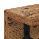vidaXL Răcător de paltoane montat pe perete cu raft Lemn vechi
