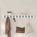 vidaXL Răcător de paltoane montat pe perete Alb 100 x 10.5 x 10.5 cm