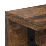 vidaXL Răcător de paltoane montat pe perete cu raft Stejar afumat vidaXL Răcător de paltoane montat pe perete cu raft Stejar afumat