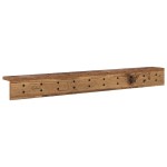 vidaXL Răcător de paltoane montat pe perete cu raft Lemn vechi vidaXL Răcător de paltoane montat pe perete cu raft Lemn vechi