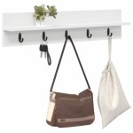 vidaXL Răcător de paltoane montat pe perete Alb 80 x 10.5 x 18 cm vidaXL Răcător de paltoane montat pe perete Alb 80 x 10.5 x 18 cm
