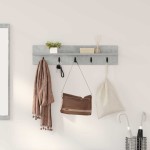 vidaXL Răcător de paltoane montat pe perete cu raft Gri beton vidaXL Răcător de paltoane montat pe perete cu raft Gri beton
