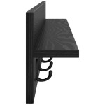 vidaXL Răcător de paltoane montat pe perete cu raft Stejar negru vidaXL Răcător de paltoane montat pe perete cu raft Stejar negru