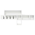 vidaXL Răcător de paltoane montat pe perete Alb 100 x 12 x 43.5 cm