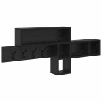 vidaXL Răcător de paltoane montat pe perete cu raft Stejar negru vidaXL Răcător de paltoane montat pe perete cu raft Stejar negru