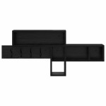 vidaXL Răcător de paltoane montat pe perete cu raft Stejar negru vidaXL Răcător de paltoane montat pe perete cu raft Stejar negru