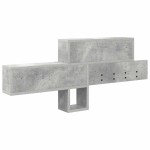 vidaXL Răcător de paltoane montat pe perete cu raft Gri beton