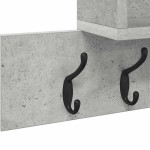 vidaXL Răcător de paltoane montat pe perete cu raft Gri beton