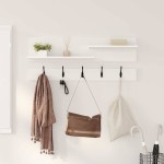 vidaXL Răcător de paltoane montat pe perete Alb 90 x 15 x 36 cm vidaXL Răcător de paltoane montat pe perete Alb 90 x 15 x 36 cm
