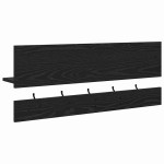 vidaXL Răcător de paltoane montat pe perete cu raft Stejar negru vidaXL Răcător de paltoane montat pe perete cu raft Stejar negru