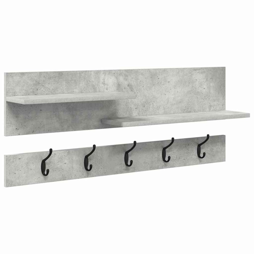 vidaXL Răcător de paltoane montat pe perete Gri beton 90 x 15 x 36 cm